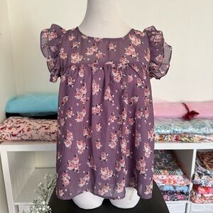 Purple Floral Blouse